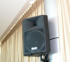 The system consists of 12 x QSA 350 speaker boxes